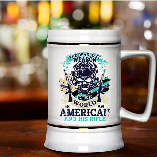 Cool American Flag Beer Stein 22oz, Awesome American Beer Mug