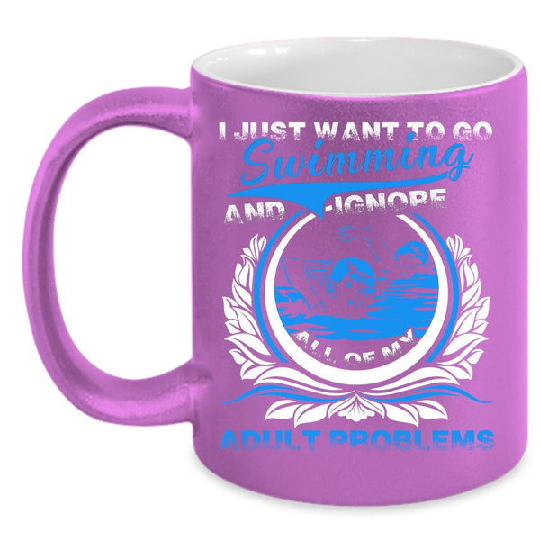 I Just Want To Go Swimming Coffee Mug, Go Swimming Coffee Cup