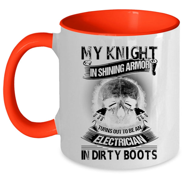 Cool Electricians Coffee Mug, To Be An Electrician In Dirty Boots Accent Mug