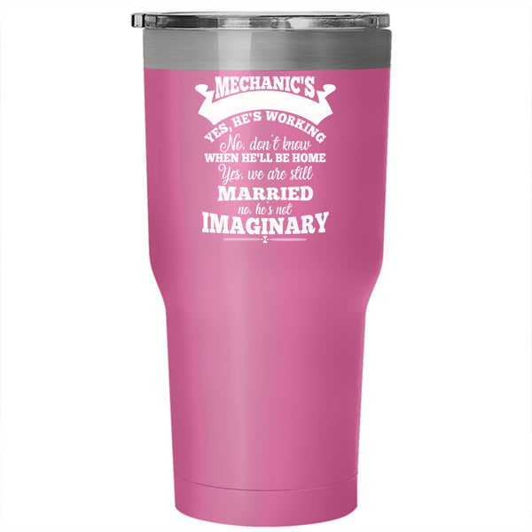 Mechanic's Wife Tumbler 30 oz Stainless Steel, Cool Just Married Travel Mug