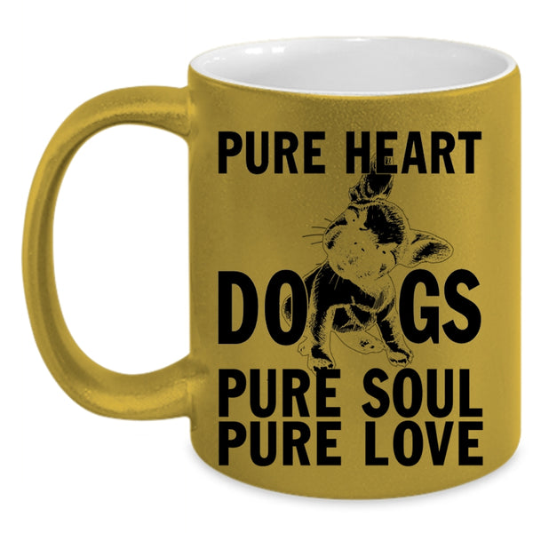 Pure Soul Pure Love Coffee Mug, Pure Heart Dogs Accent Mug