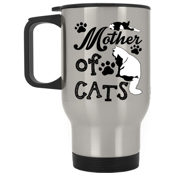 Gift For Cat Mom Travel Mug, Mother Of Cats Mug