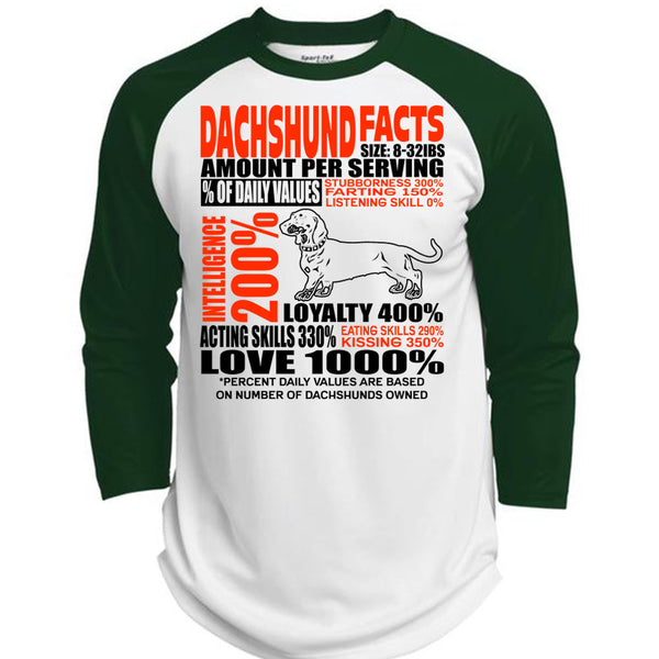 Dachshund Facts T Shirt, I Love Dachshund T Shirt, Awesome T-Shirts  (Polyester Game Baseball Jersey)