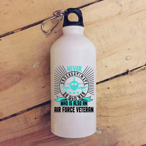 Old Man Is An Air Force Veteran 20 oz Stainless Steel Bottle,Granddad Outdoor Sports Water Bottle
