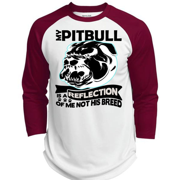 My Pit Bull Is A Reflection T Shirt, I Love Pit Bull T Shirt, Awesome T-Shirts  (Polyester Game Baseball Jersey)
