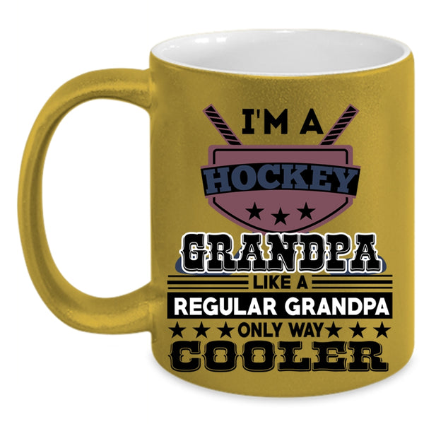 Regular Grandpa Coffee Mug, I'm A Hockey Grandpa Accent Mug