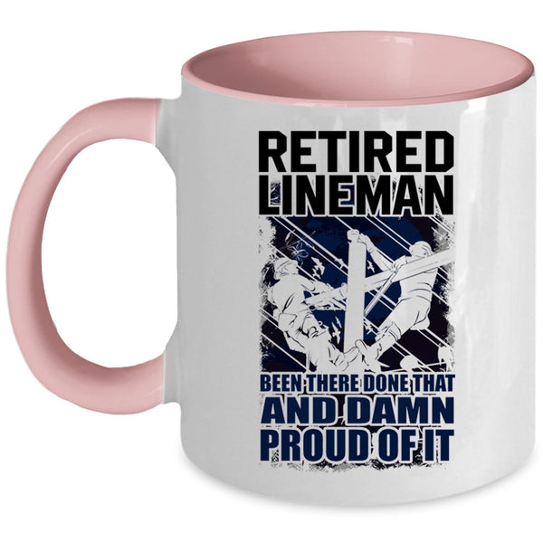 Cool Retirement Coffee Mug, Retired Lineman Accent Mug