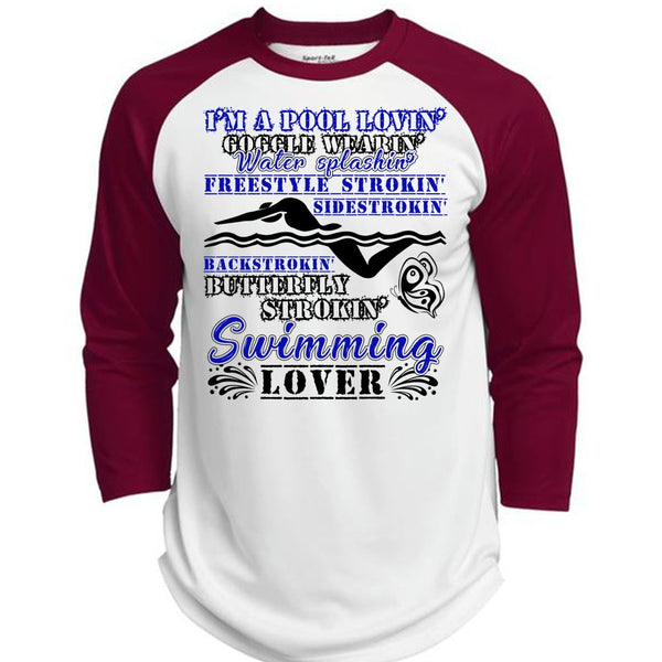 Stroking Swimming Lover T Shirt, I Love Swimming T Shirt, Awesome T-Shirts  (Polyester Game Baseball Jersey)