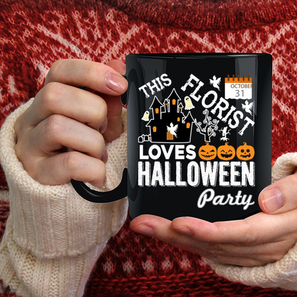 This Florist Loves Halloween Party Coffee Mug, Cute Florist Coffee Cup