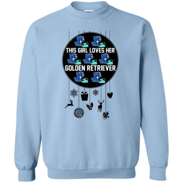 Merry Christmas Gift T Shirt, This Girl Loves Her Golden Retriever Sweatshirt