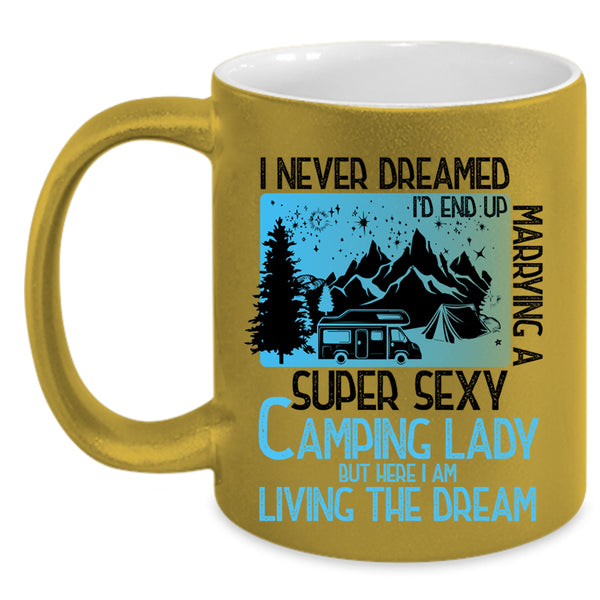 I Love Camping Lady Coffee Mug, I'd End Up Marrying A Camping Lady Accent Mug