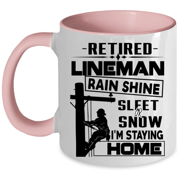 Cool Grandpa Coffee Mug, Retired Lineman Accent Mug