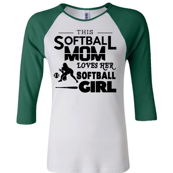 This Softball Mom T Shirt, Loves Her Softball Girl T Shirt, Mother's Day T Shirt