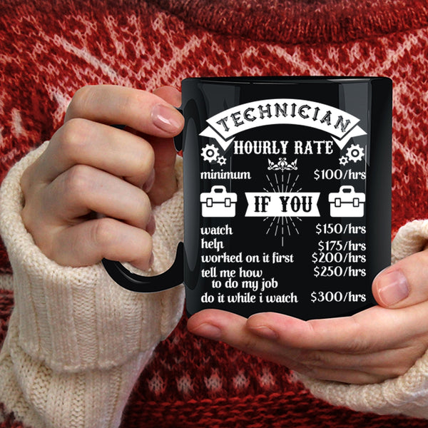 Technician Hourly Rate Coffee Mug, Awesome Technician Coffee Cup