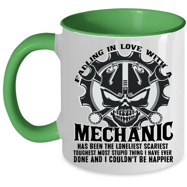 I Love Mechanic Coffee Mug, Falling Love With A Mechanic Accent Mug
