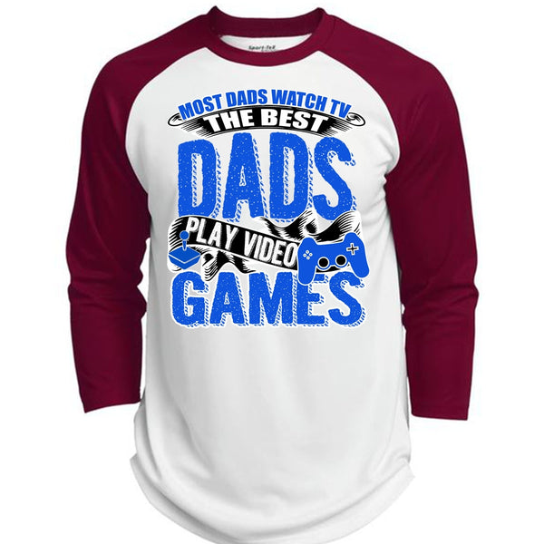 Most Dads Watch TV T Shirt, I Love Gaming T Shirt, Awesome T-Shirts  (Polyester Game Baseball Jersey)