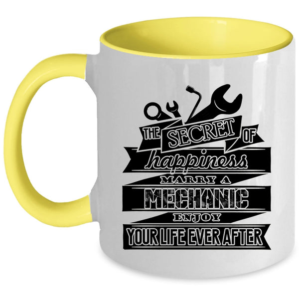 Married Coffee Mug, The Secret Of Happiness Marry A Mechanic Accent Mug