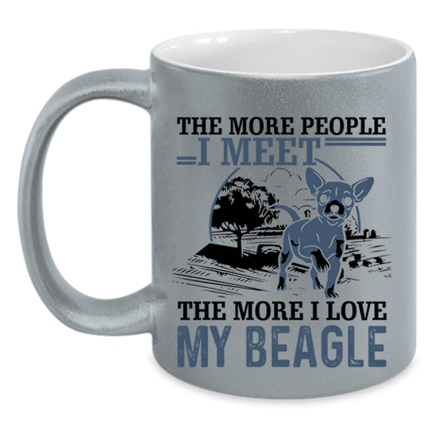 I Love My Beagle Coffee Mug, The More People I Meet Accent Mug