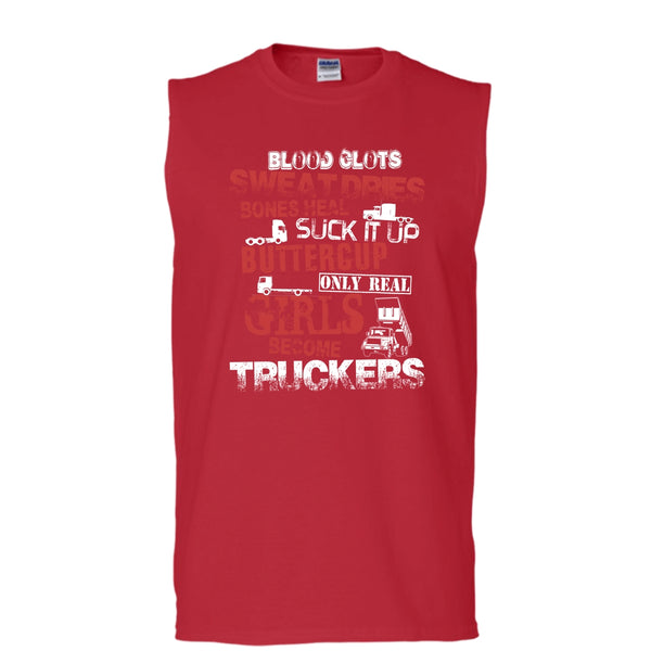 Only Rel Girls Become Truckers T Shirt, Coolest Trucker T Shirt, Cool T Shirt (Men's Cotton Sleeveless)