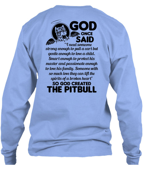 God Created The Pit Bull T Shirt, I Love Dog T Shirt