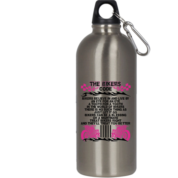The Bikers Code 20 oz Stainless Steel Bottle,Awesome Gift For Bikers Outdoor Sports Water Bottle
