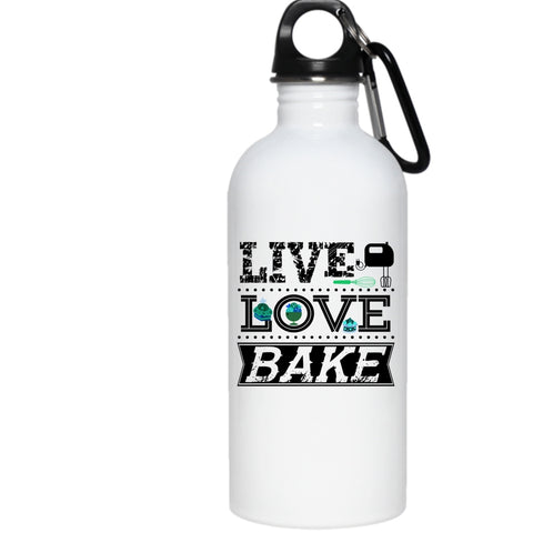 Live Love Bake 20 oz Stainless Steel Bottle,I Love Baking Outdoor Sports Water Bottle