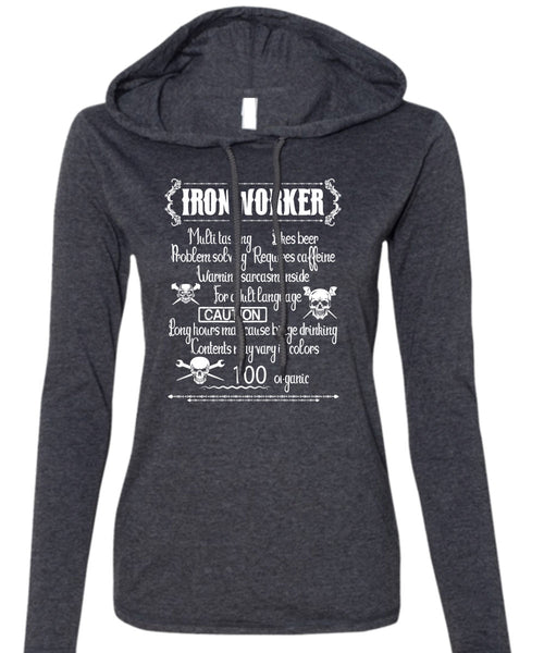 Ironworker Multitasking T Shirt, Likes Beer T Shirt (Anvil Ladies Ringspun Hooded)