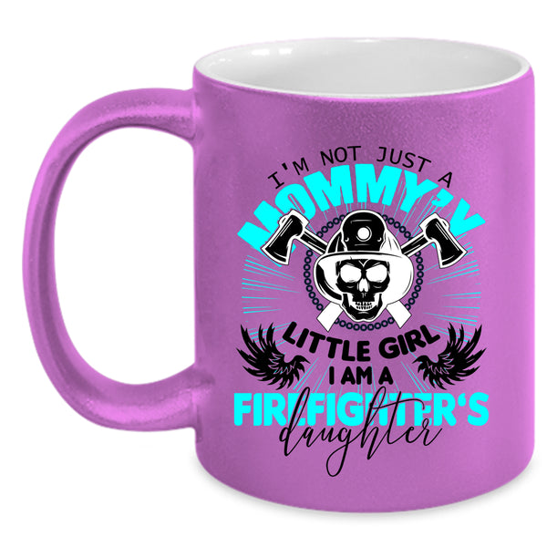 Mom And Daughter Coffee Mug, I Am A Firefighter's Daughter Accent Mug