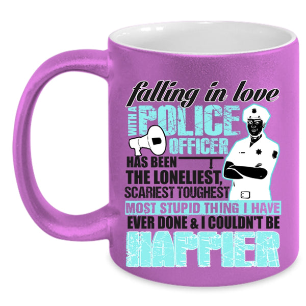 I Love My Police Officer Coffee Mug, Falling In Love With A Police Officer Accent Mug