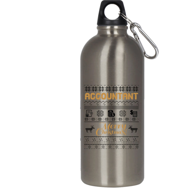 Accountant 20 oz Stainless Steel Bottle,Merry Christmas Outdoor Sports Water Bottle