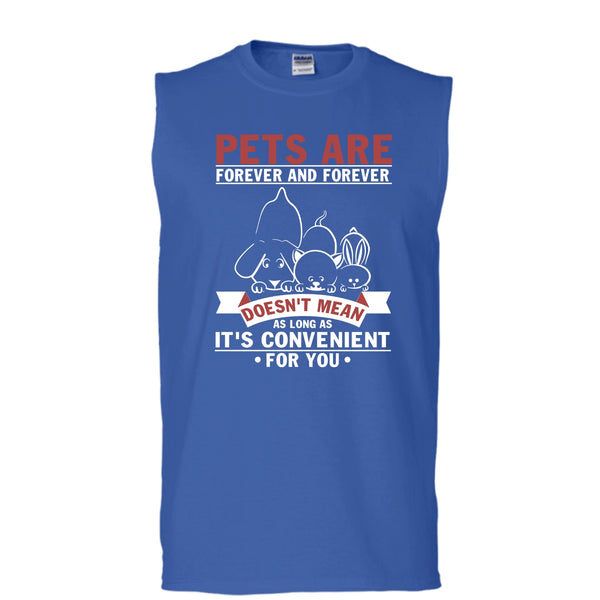 Pets Are Forever And Forever T Shirt, Coolest Dog And Cat Tank Top (Men's Cotton Sleeveless)
