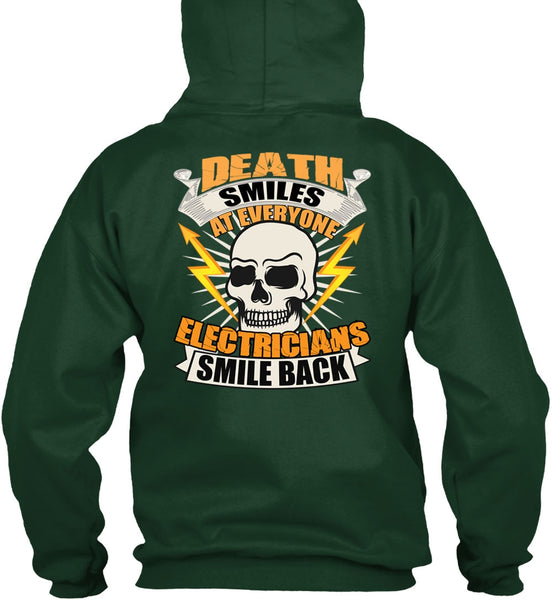 Electricians Smile Back T Shirt, Death Smiles T Shirt
