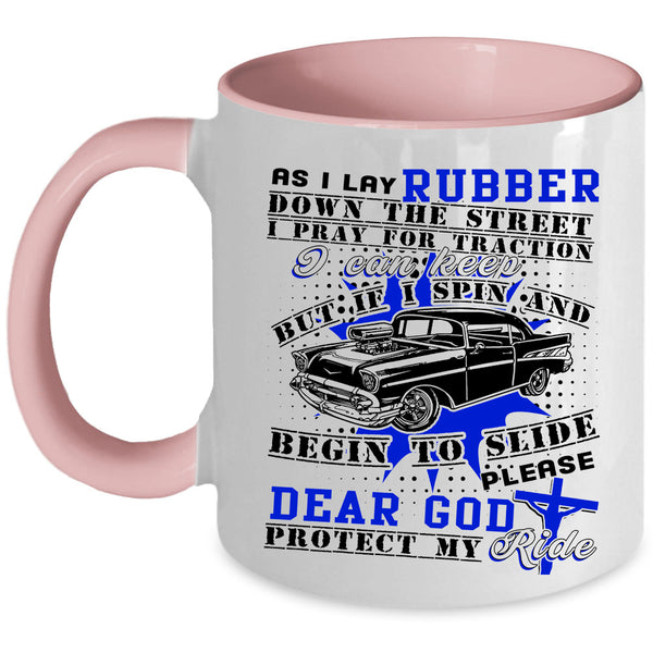 Awesome Riding Coffee Mug, Dear God Protect My Ride Accent Mug