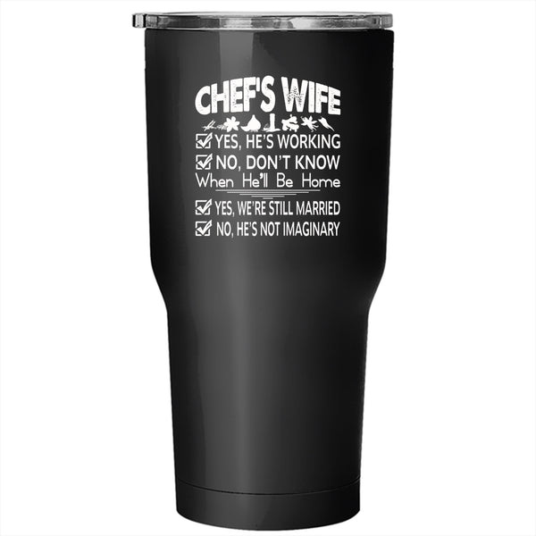Chef's Wife Tumbler 30 oz Stainless Steel, Lovely Gift For Chef's Wife Travel Mug