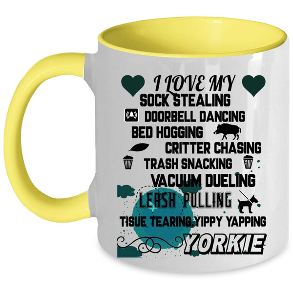 Cute Gift For Yorkie Owner Coffee Mug, I Love My Yorkie Accent Mug