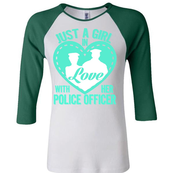 Just A Girl In Love With Her Police Officer T Shirt, I Love Police T Shirt, Awesome T-Shirts