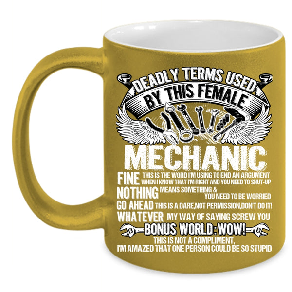 Female Mechanics Coffee Mug, Cute Gift For Female Mechanic Coffee Cup