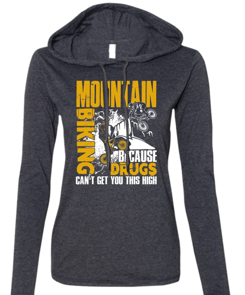 Mountain Biking T Shirt, Being A Biker T Shirt (Anvil Ladies Ringspun Hooded)