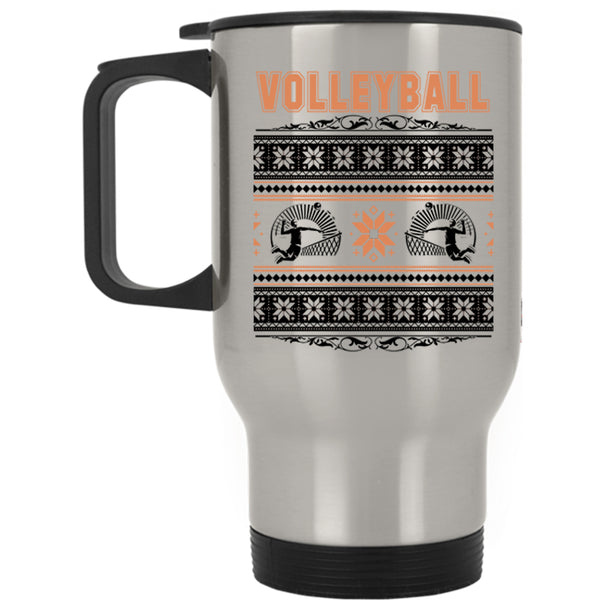 Christmas Family Holiday  Travel Mug, Volleyball Mug