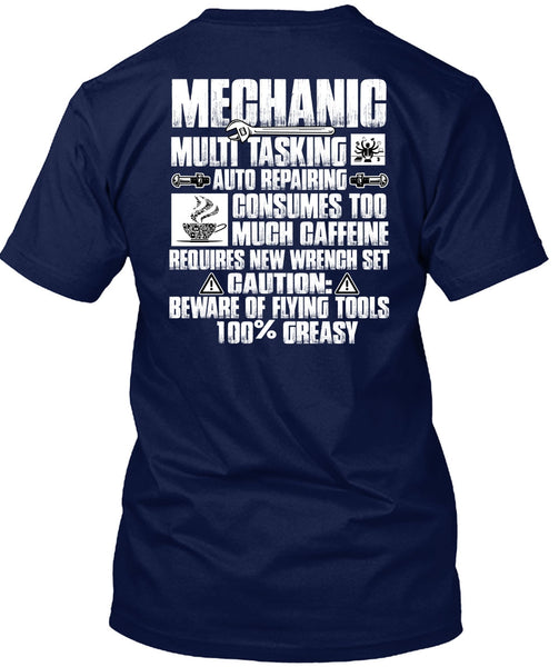 Mechanic Multitasking T Shirt, Much Caffeine T Shirt