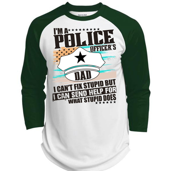I'm A Police Officer's Dad T Shirt, I Love Police T Shirt, Awesome T-Shirts  (Polyester Game Baseball Jersey)