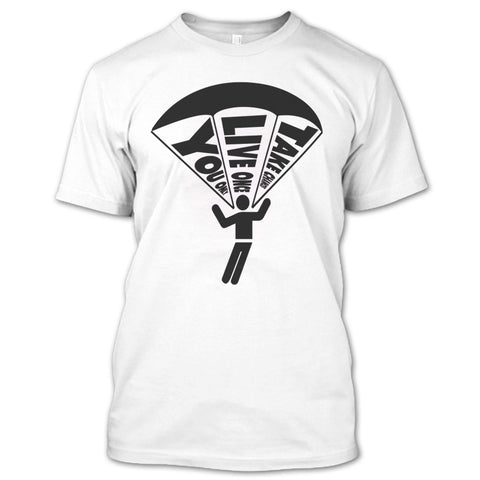 A black t-shirt with the shopify logo