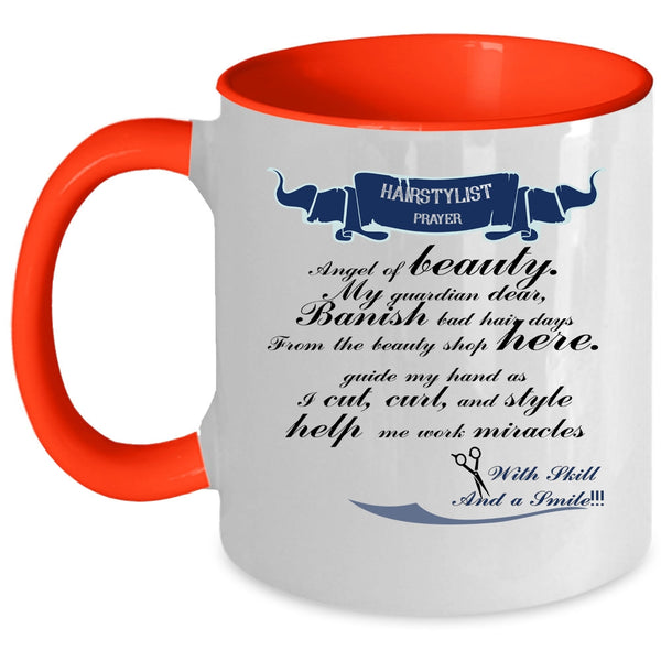 Cute Gift For Hairstylist Coffee Mug, Hairstylist Prayer Accent Mug