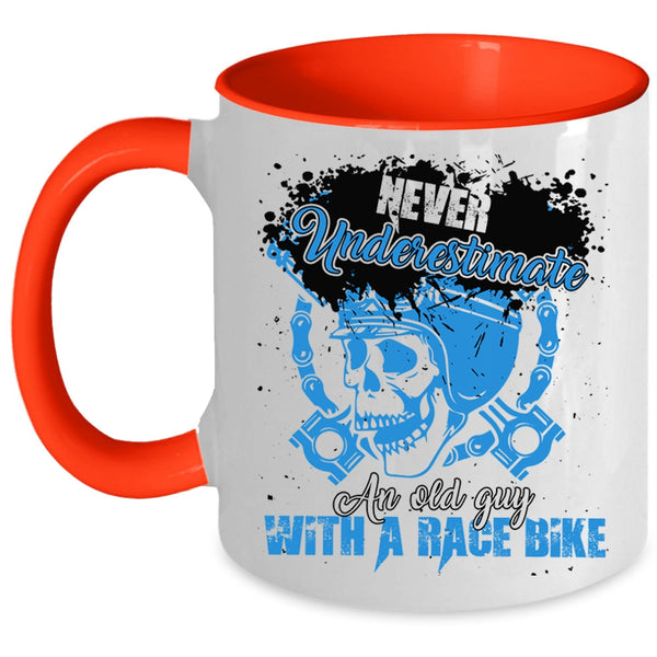 Awesome Race Biker Coffee Mug, An Old Guy With A Race Bike Accent Mug