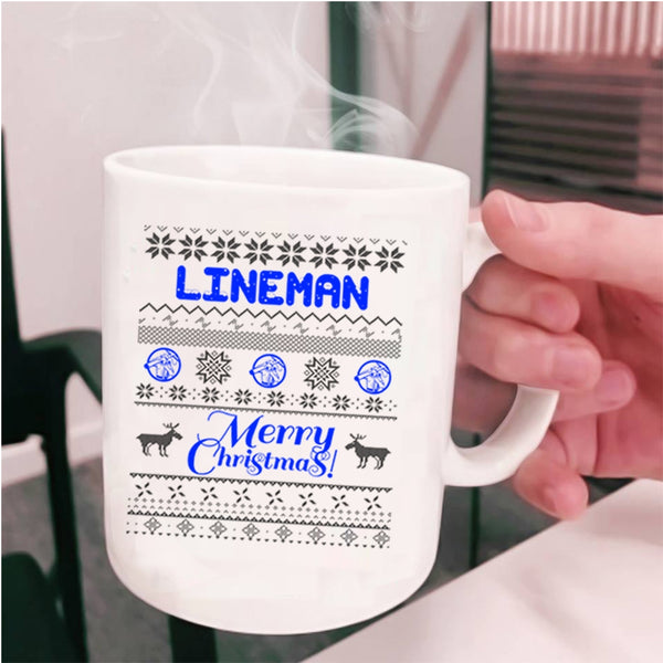 Merry Christmas Gift For Lineman Coffee Mug, Lineman Cup