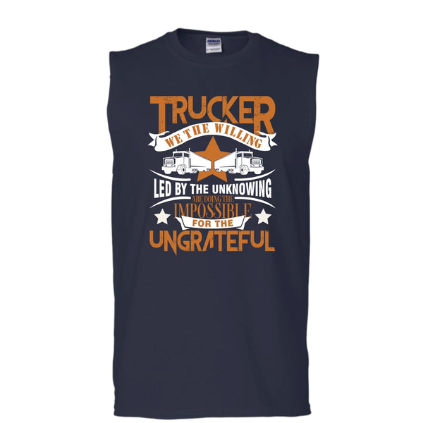 Trucker We The willing T Shirt, Coolest Trucker Tank Top (Men's Cotton Sleeveless)