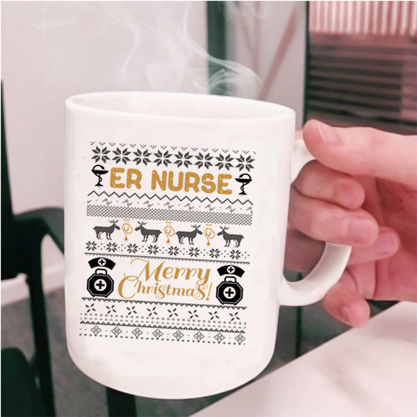 Merry Christmas Coffee Mug, Er Nurse Cup