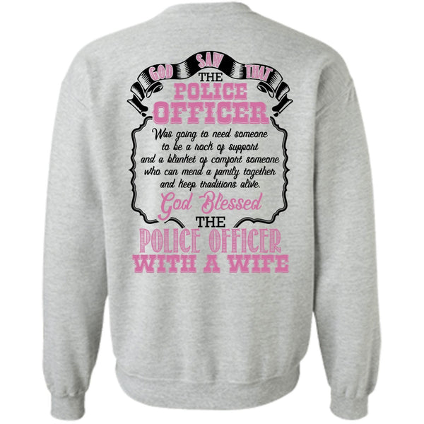 I Love Police T Shirt, God Blessed The Police Officer With A Wife Sweatshirt