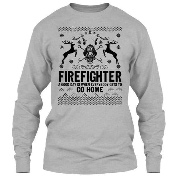 Firefighter Merry Christmas T Shirt, Merry Christmas Gift T Shirt