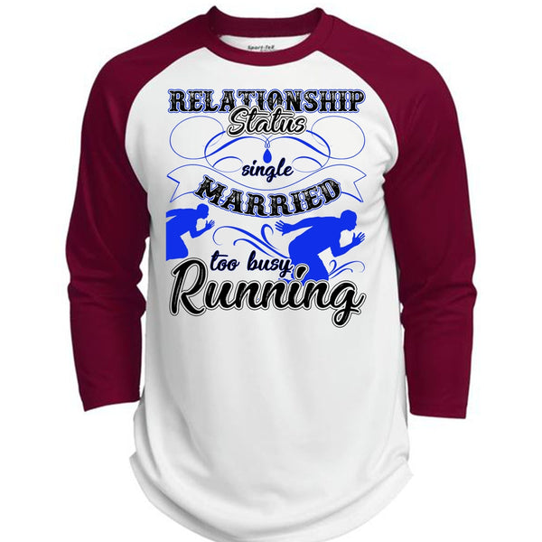 Married Too Busy Running T Shirt, Being A Runner T Shirt, Awesome T-Shirts  (Polyester Game Baseball Jersey)
